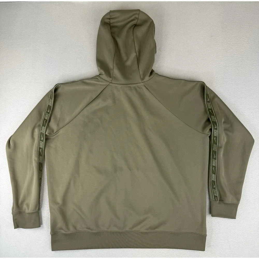 Nike Tape Hoodie Sweatshirt Womens XXL Olive Green DM4642-351 Center‎ Swoosh